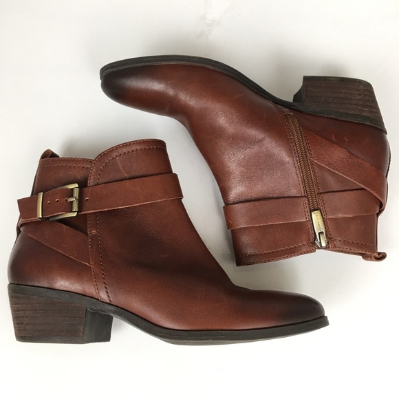 Vince Camuto Womens Size 8 Peamer Ankle Boot Bootie Brown Leather - Picture 12 of 13